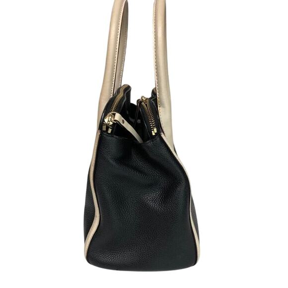 Kate Spade Black and Buttercream Pebbled Leather Bowler Handbag - Picture 4 of 12